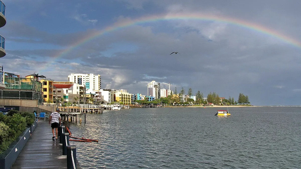 The waterfront at Caloundra, on the Sunshine Coast. Photograph by bertknot, CC BY-SA 2.0.