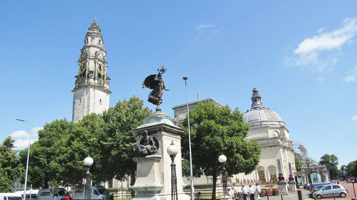 Cardiff civic centre. Photograph by Colin Smith, CC BY-SA 2.0.