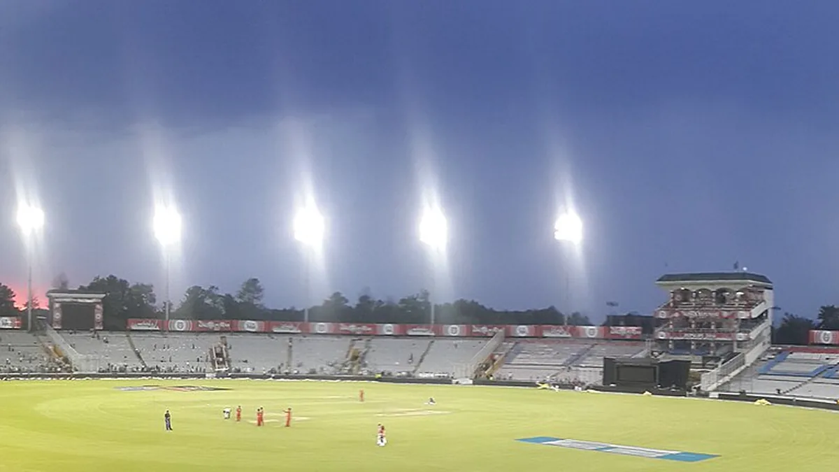 PCA Stadium in Mohali. Photograph by DeepArjunSingh, CC BY-SA 3.0.