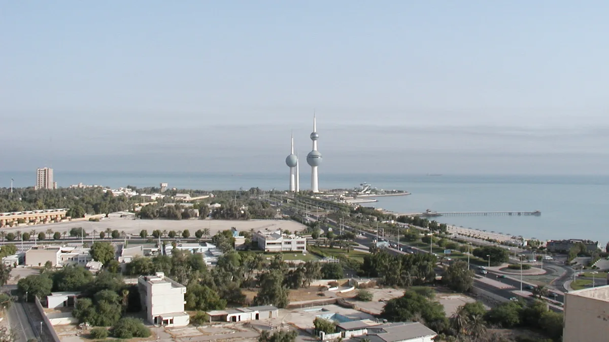 The Kuwait Towers. Photograph by Mikael Lindmark, CC BY-SA 2.5.