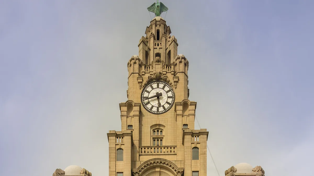 The Royal Liver Building in Liverpool. Photograph by Michael D Beckwith, CC0.