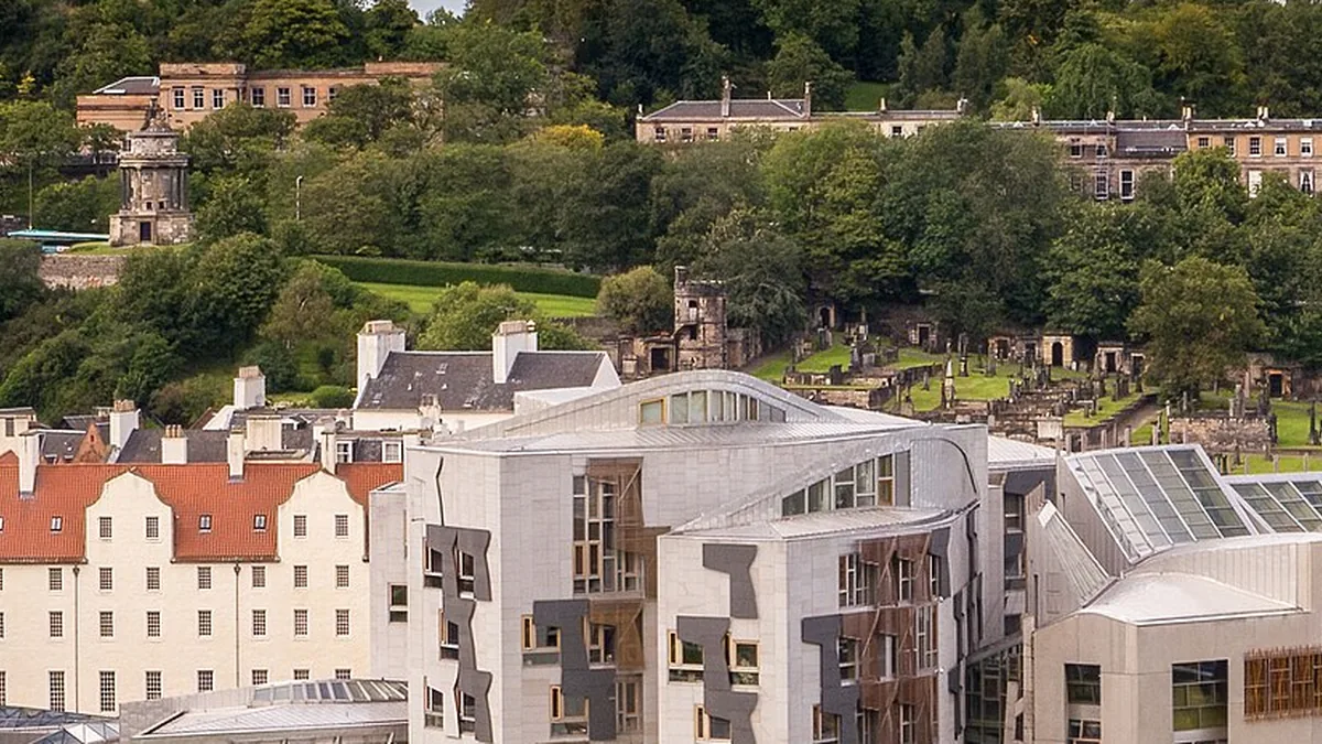 The Scottish Parliament in Edinburgh. Photograph by Ermell, CC BY-SA 4.0.