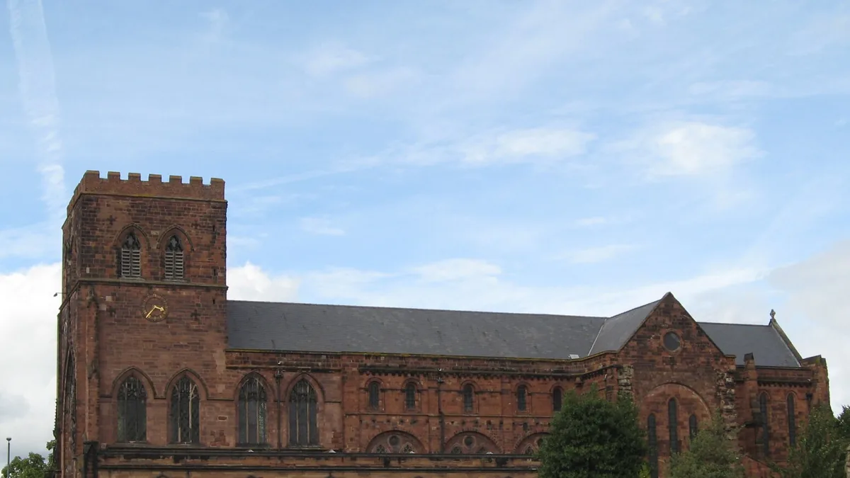 Shrewsbury Abbey. Photograph by Peter Whatley, CC BY-SA 2.0.