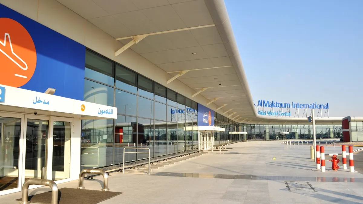 Al Maktoum International Airport terminal in Dubai. Photograph by Marlin Le, CC0.