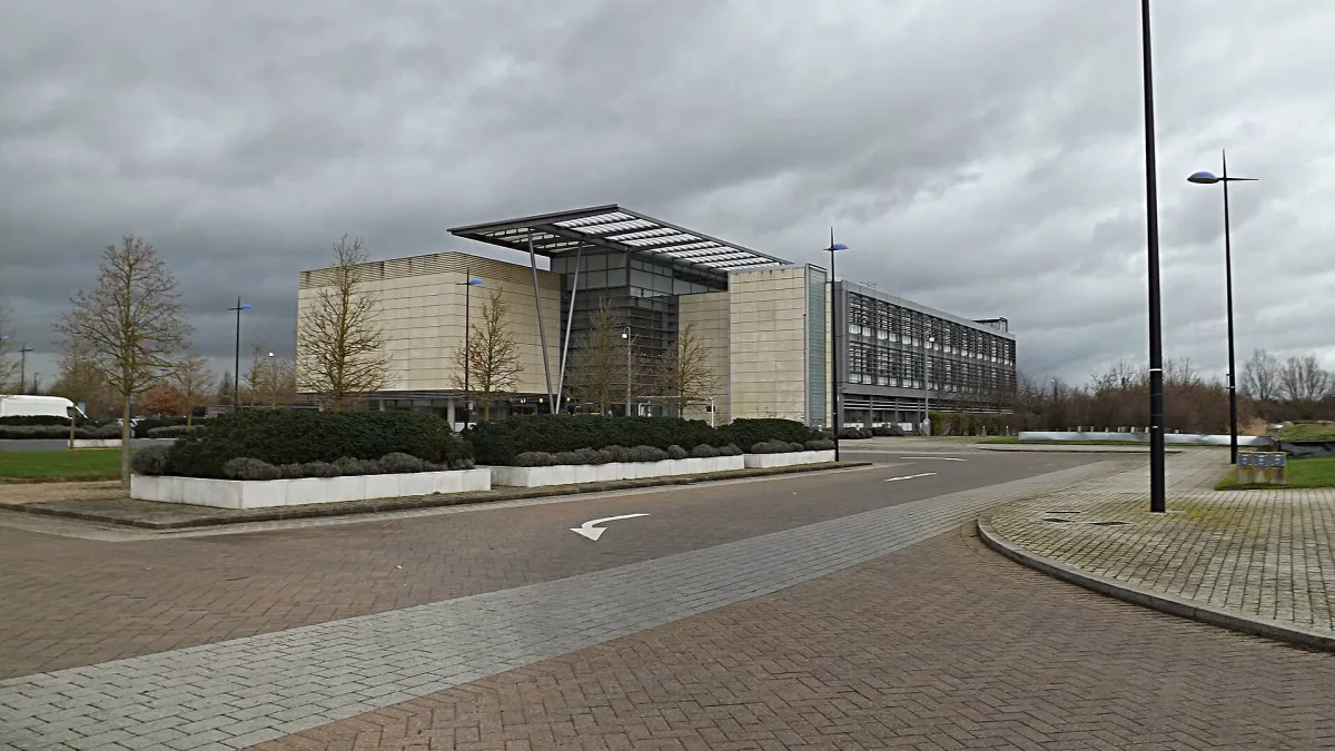 South Cambridgeshire Hall at Cambourne Business Park. Photograph by Geographer, CC BY-SA 2.0.