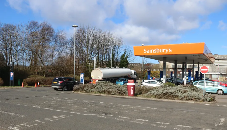 Fuel tanker on a UK road